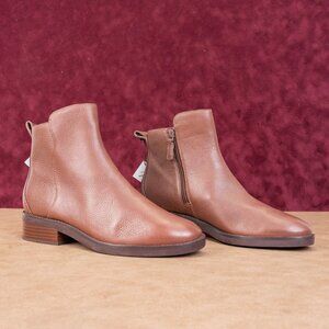 Cole Haan Women River Brown Leather Grand OS Dress Office Zip Chelsea Boots 9